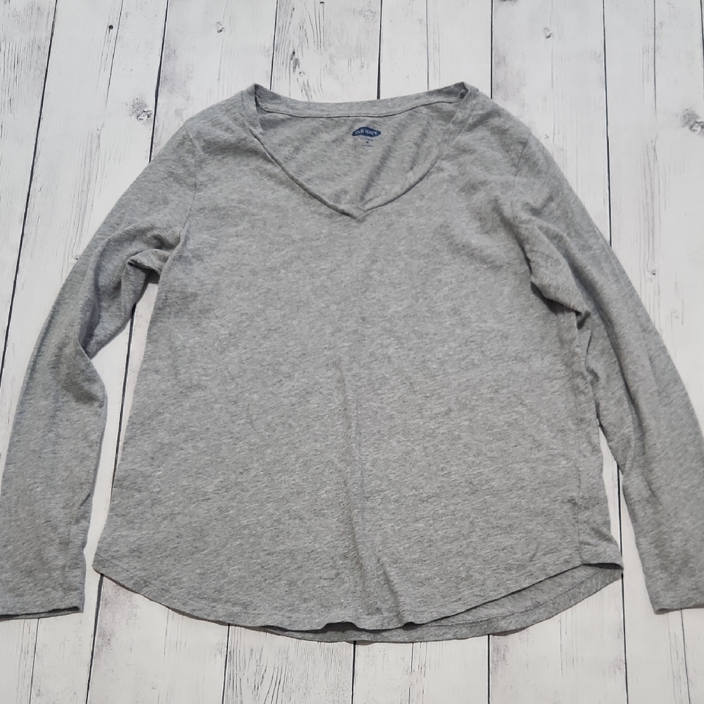 Old Navy Womens Medium Heathered Gray Long Sleeve Top